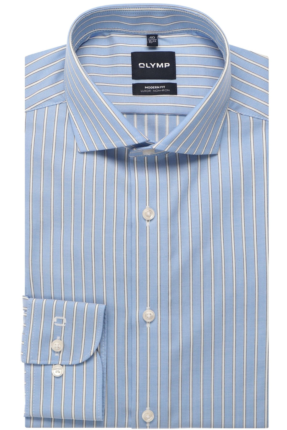OLYMP Luxor Modern Fit Hemd bleu, Gestreift