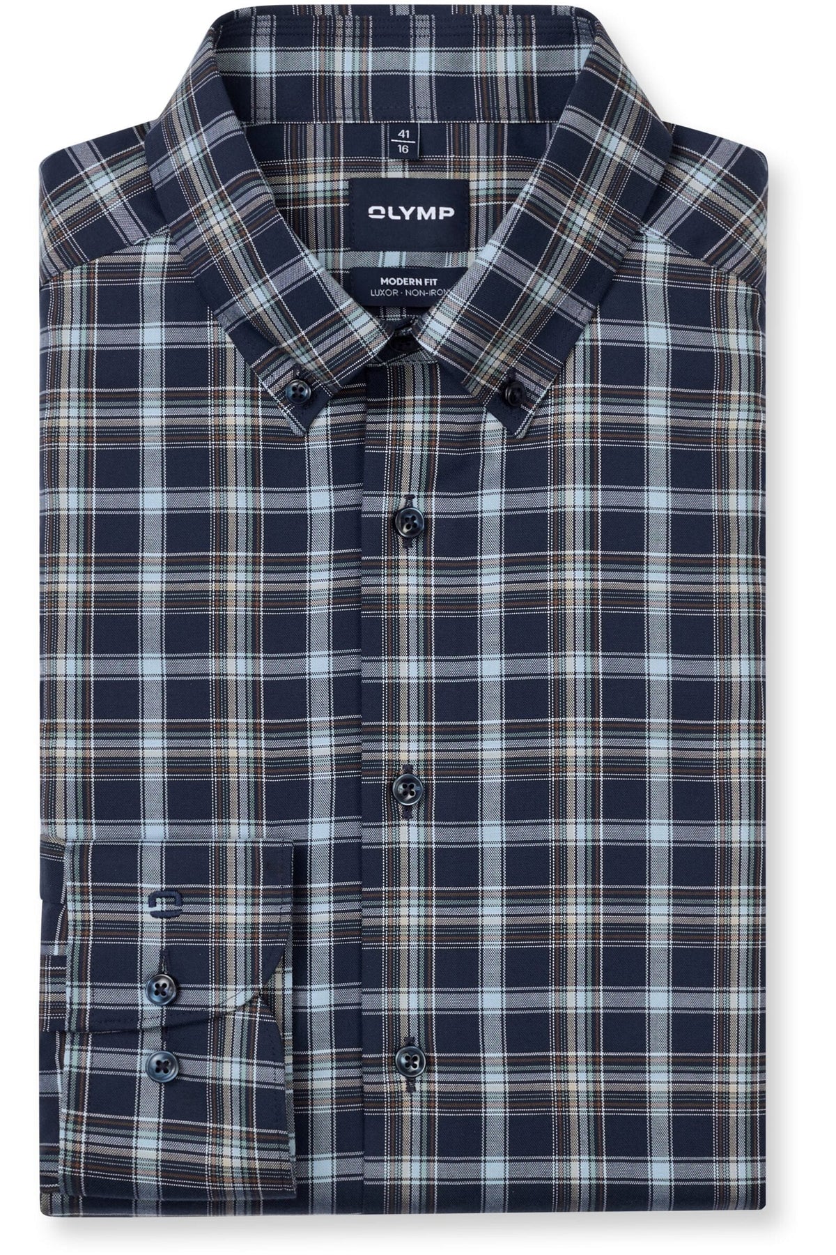 OLYMP Luxor Modern Fit Hemd marine, Kariert