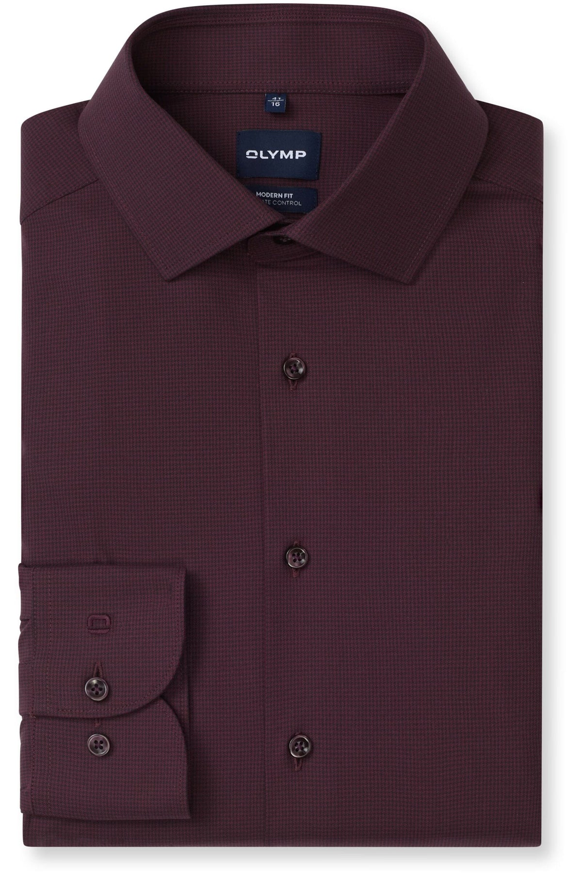 OLYMP Luxor Performance Climate Control Modern Fit Hemd bordeaux, Faux-uni