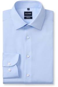 OLYMP Luxor Modern Fit Cover Shirt Hemd bleu, Einfarbig