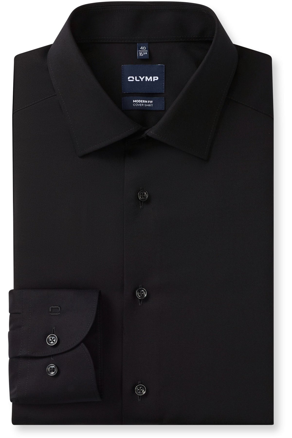 OLYMP Luxor Modern Fit Cover Shirt Hemd schwarz, Einfarbig