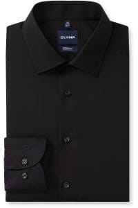 OLYMP Luxor Modern Fit Cover Shirt Hemd schwarz, Einfarbig