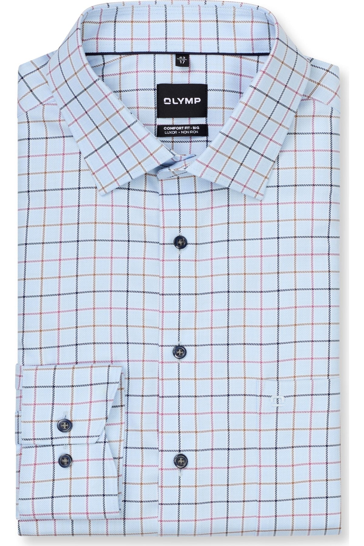 OLYMP Luxor Comfort Fit Big & Tall Hemd blau, Kariert
