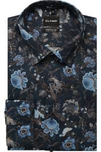 OLYMP Luxor Comfort Fit Big & Tall Hemd marine, Blumen