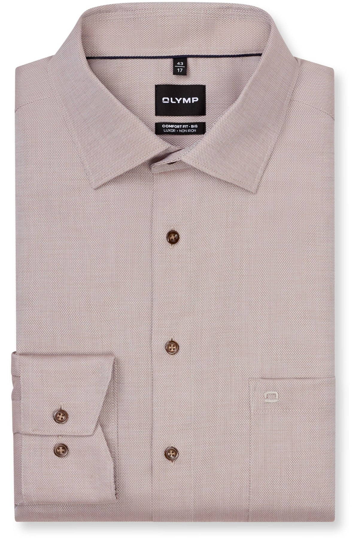 OLYMP Luxor Comfort Fit Big & Tall Hemd nougat, Faux-uni