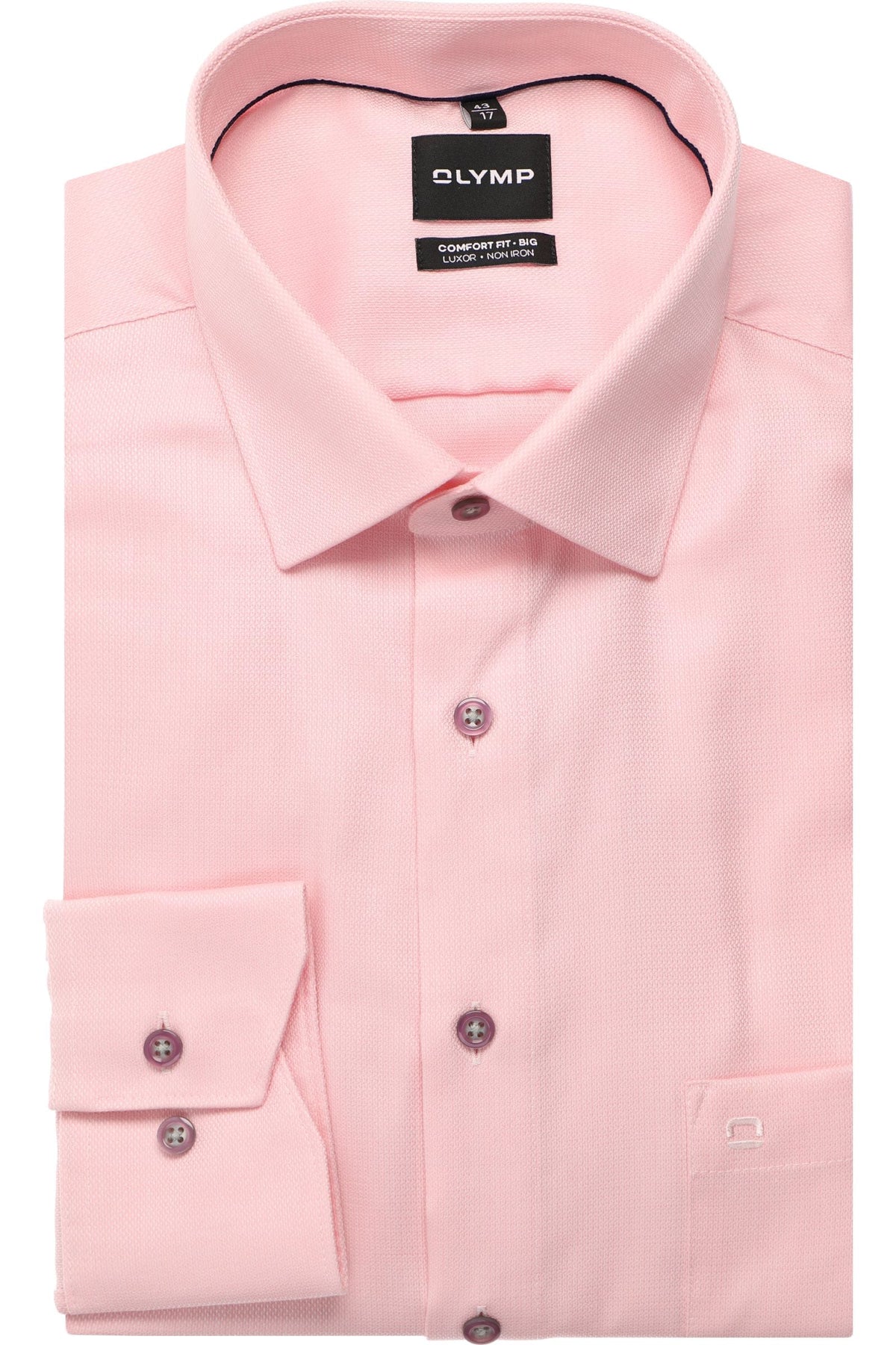 OLYMP Luxor Comfort Fit Big & Tall Hemd pink, Einfarbig
