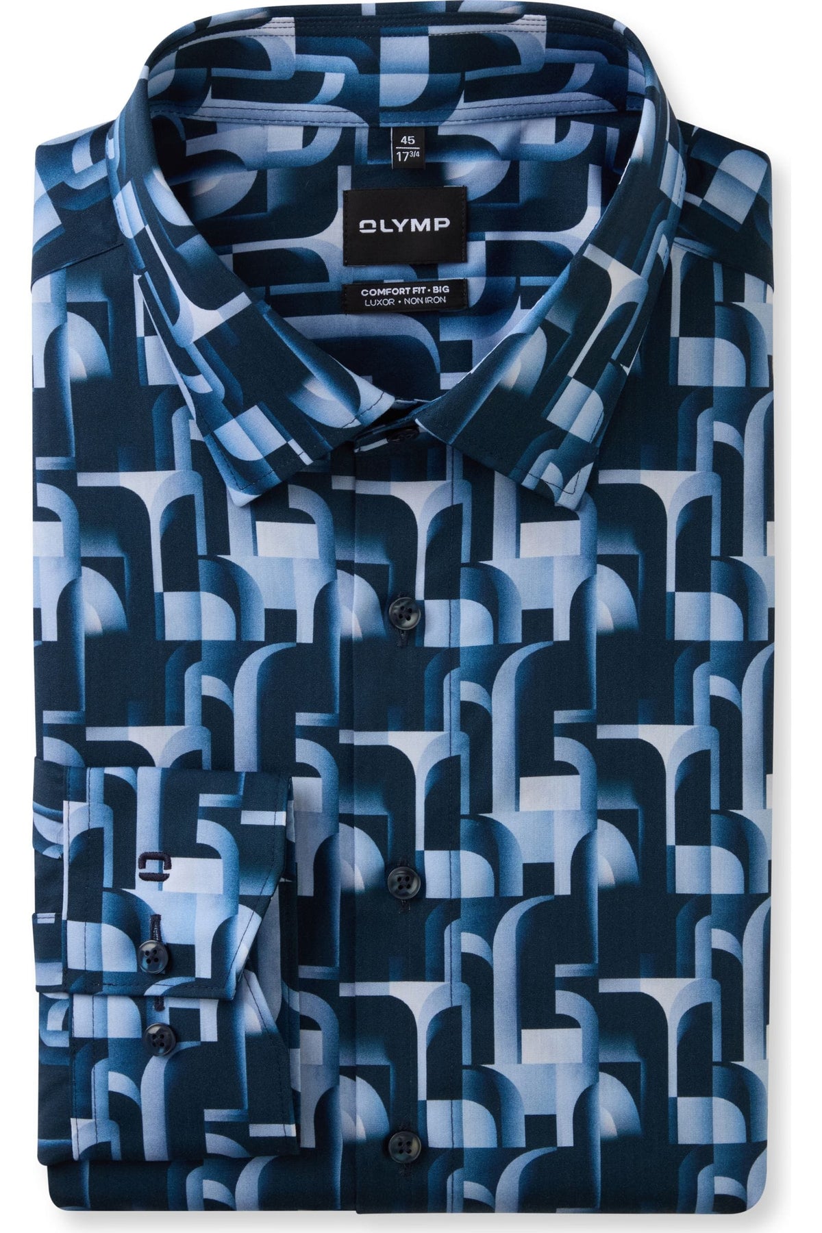OLYMP Luxor Comfort Fit Big & Tall Hemd marine, Bedruckt