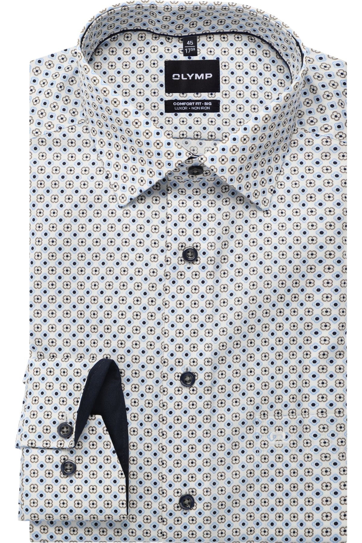 OLYMP Luxor Comfort Fit Big & Tall Hemd weiss, Bedruckt