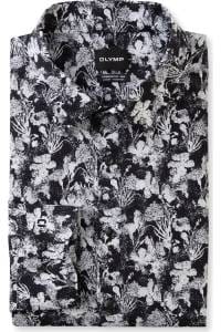 OLYMP Luxor Comfort Fit Big & Tall Hemd schwarz, Bedruckt