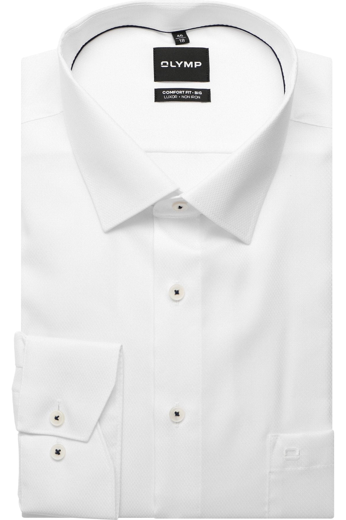 OLYMP Luxor Comfort Fit Big & Tall Hemd weiss, Faux-uni