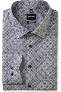 OLYMP Luxor Comfort Fit Big & Tall Hemd silbergrau, Bedruckt