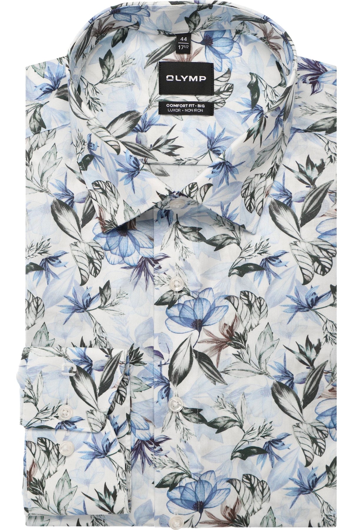 OLYMP Luxor Comfort Fit Big & Tall Hemd blau, Bedruckt