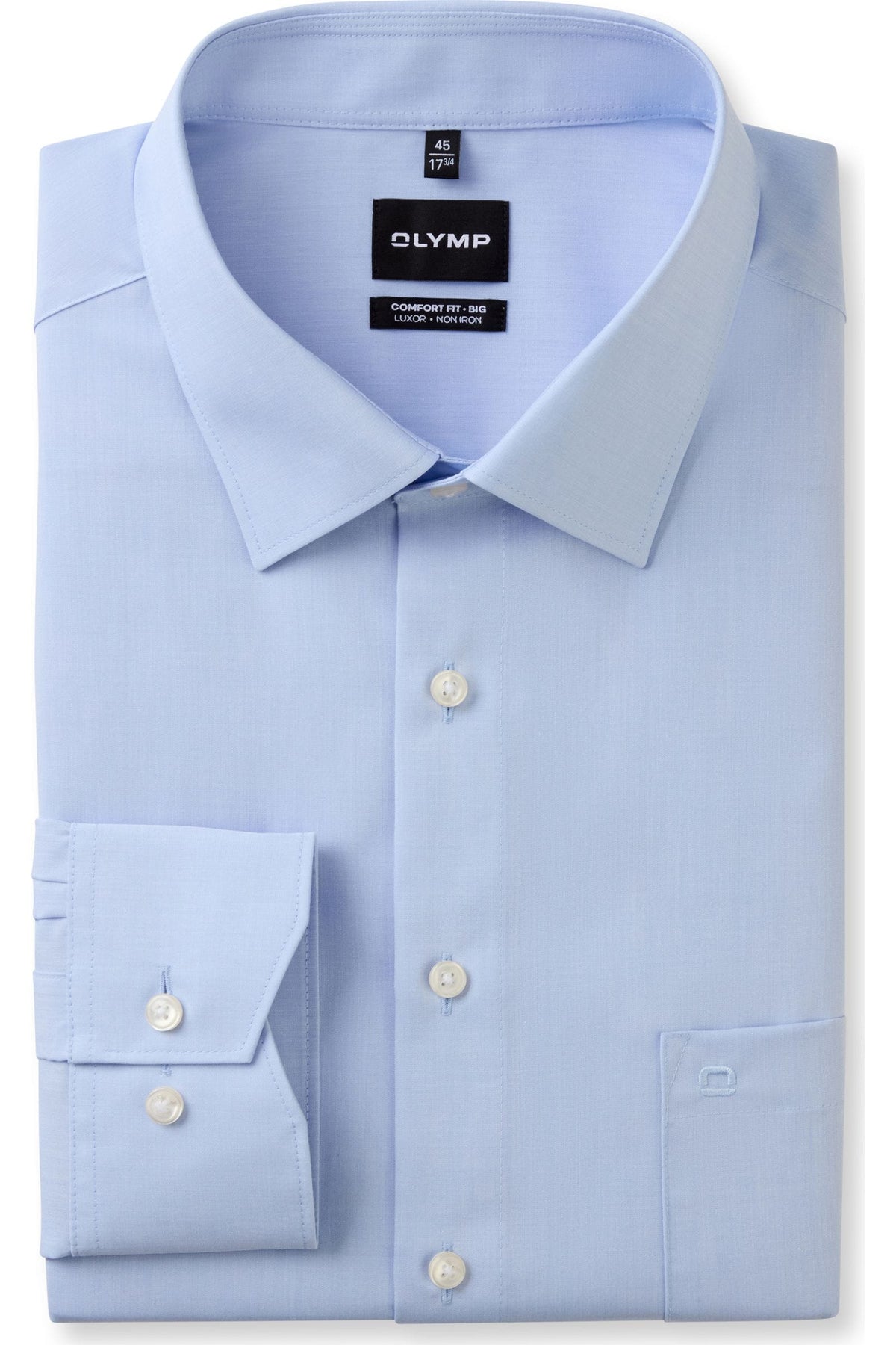 OLYMP Luxor Comfort Fit Big & Tall Hemd bleu, Einfarbig