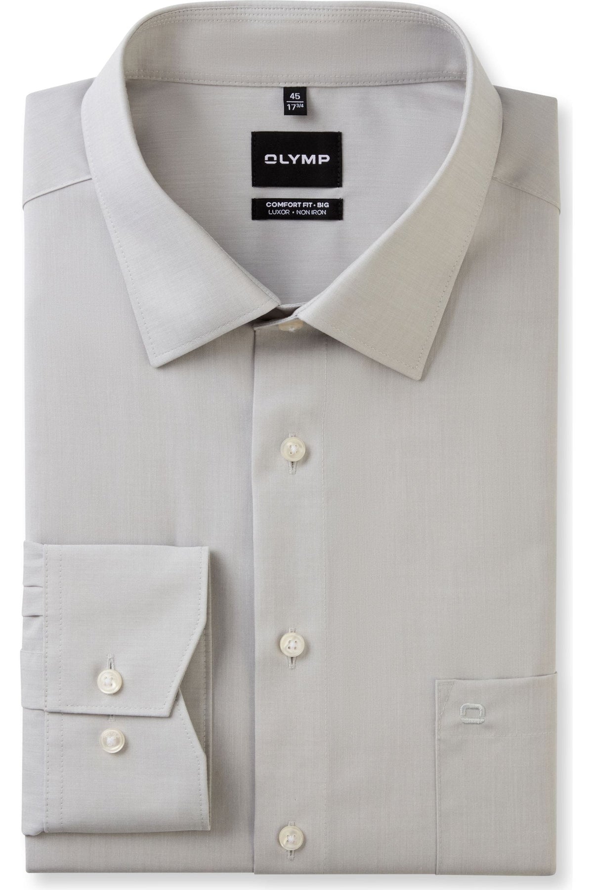 OLYMP Luxor Comfort Fit Big & Tall Hemd silbergrau, Einfarbig