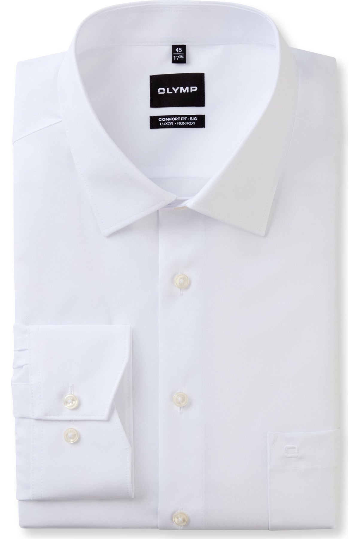 OLYMP Luxor Comfort Fit Big & Tall Hemd weiss, Einfarbig