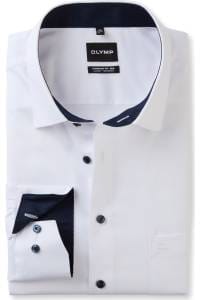 OLYMP Luxor Comfort Fit Big & Tall Hemd weiss, Strukturiert