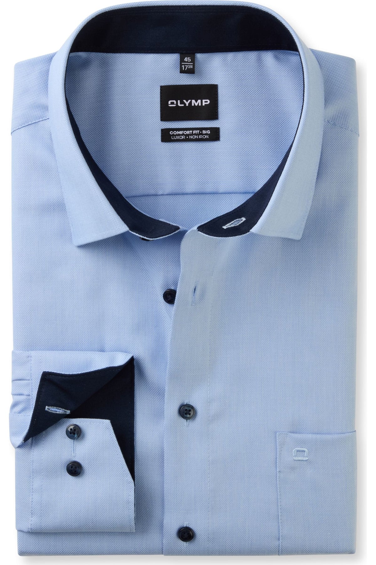 OLYMP Luxor Comfort Fit Big & Tall Hemd hellblau, Strukturiert
