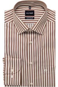 OLYMP Luxor Comfort Fit Big & Tall Hemd nougat, Gestreift