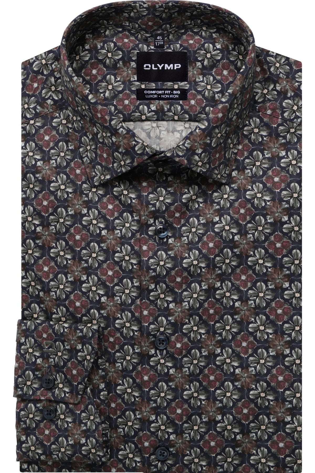 OLYMP Luxor Comfort Fit Big & Tall Hemd marine, Bedruckt
