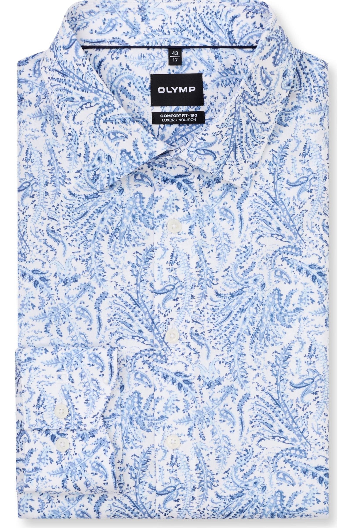 OLYMP Luxor Comfort Fit Big & Tall Hemd blau, Bedruckt