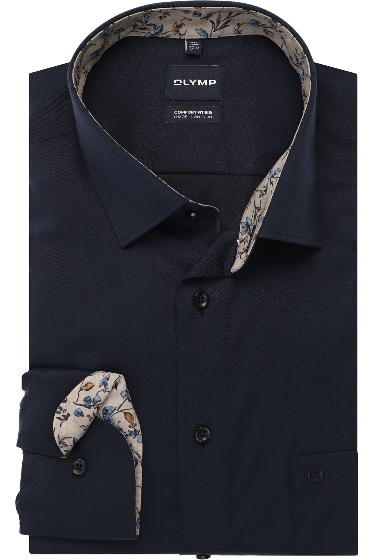 OLYMP Luxor Comfort Fit Big & Tall Hemd marine, Blumen