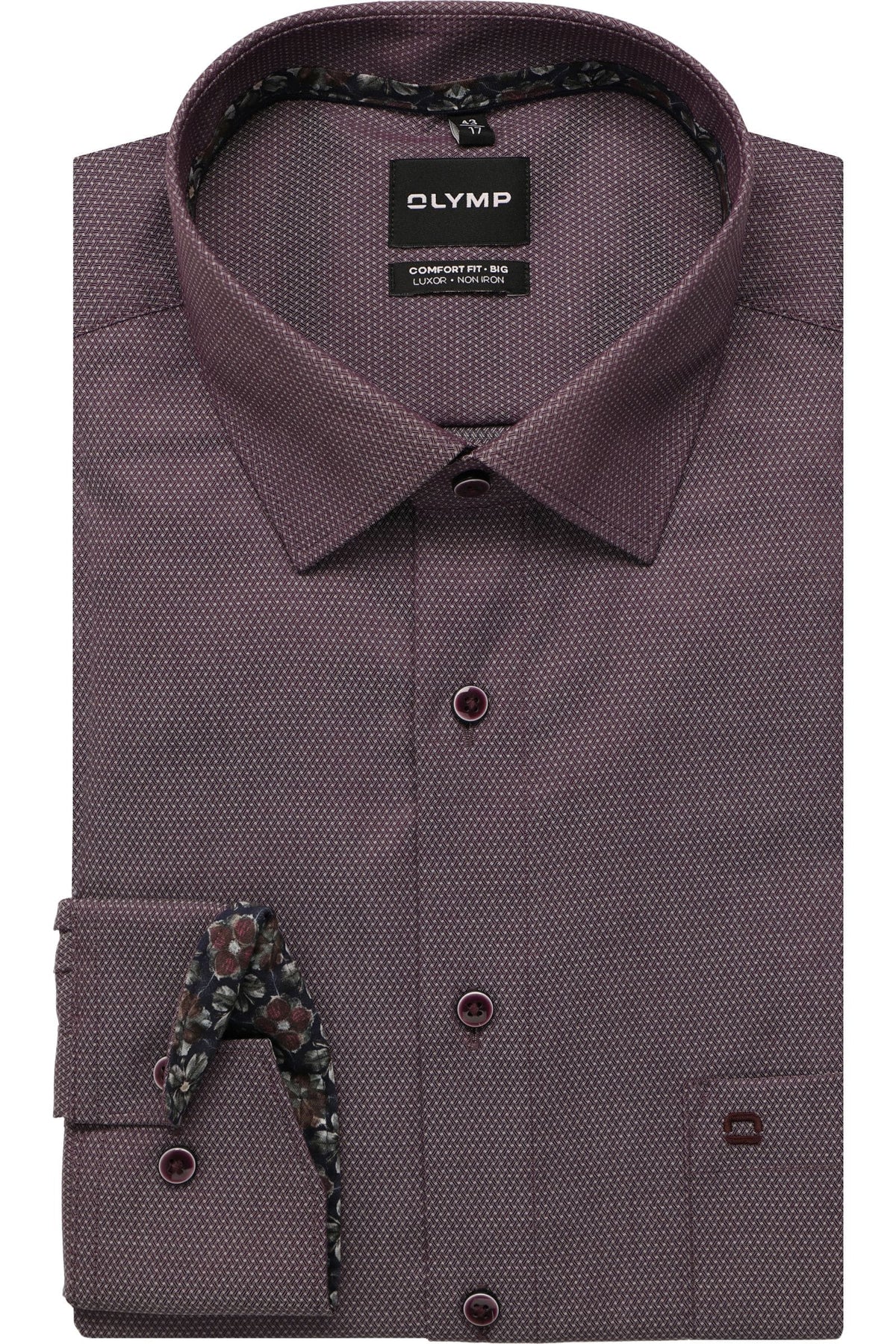 OLYMP Luxor Comfort Fit Big & Tall Hemd violett, Faux-uni
