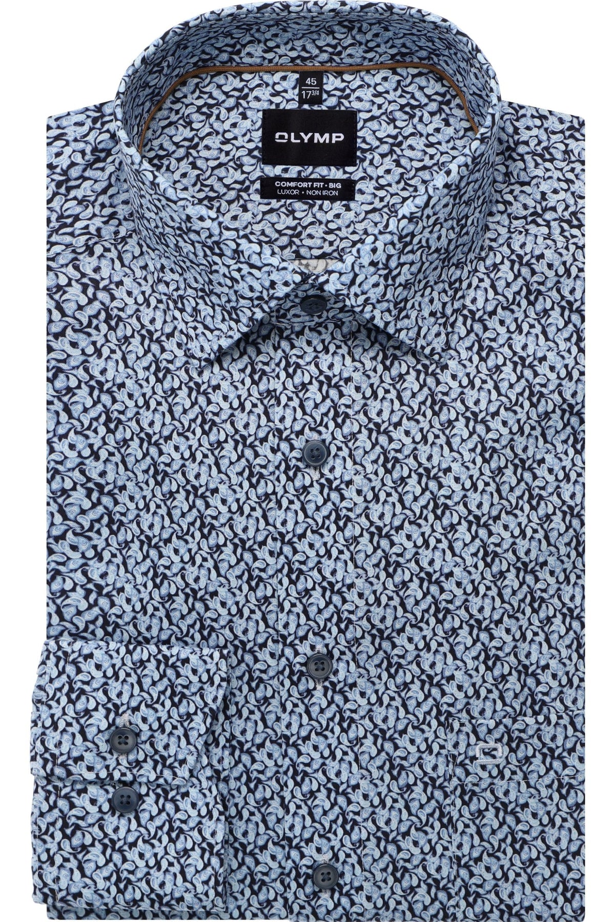 OLYMP Luxor Comfort Fit Big & Tall Hemd blau, Bedruckt