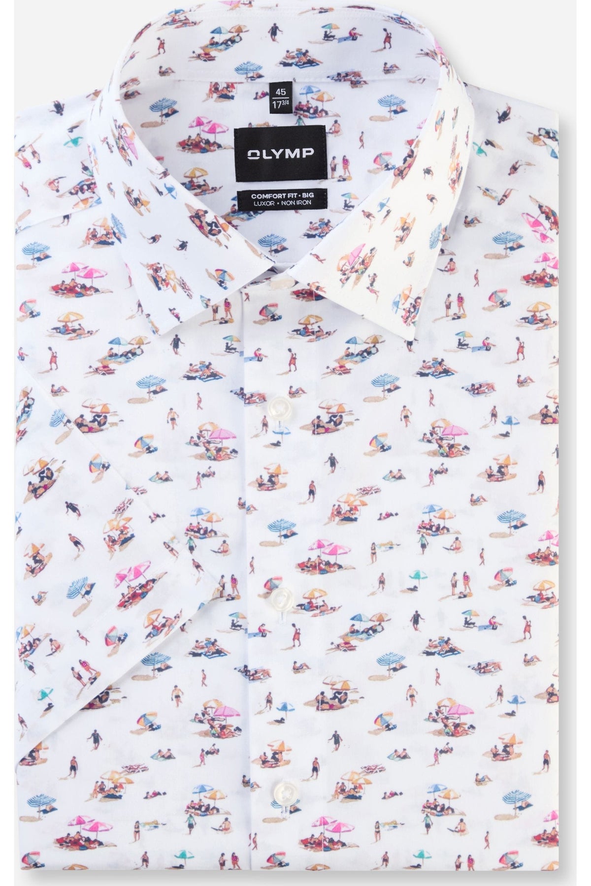 OLYMP Luxor Comfort Fit Big & Tall Hemd weiss, Bedruckt