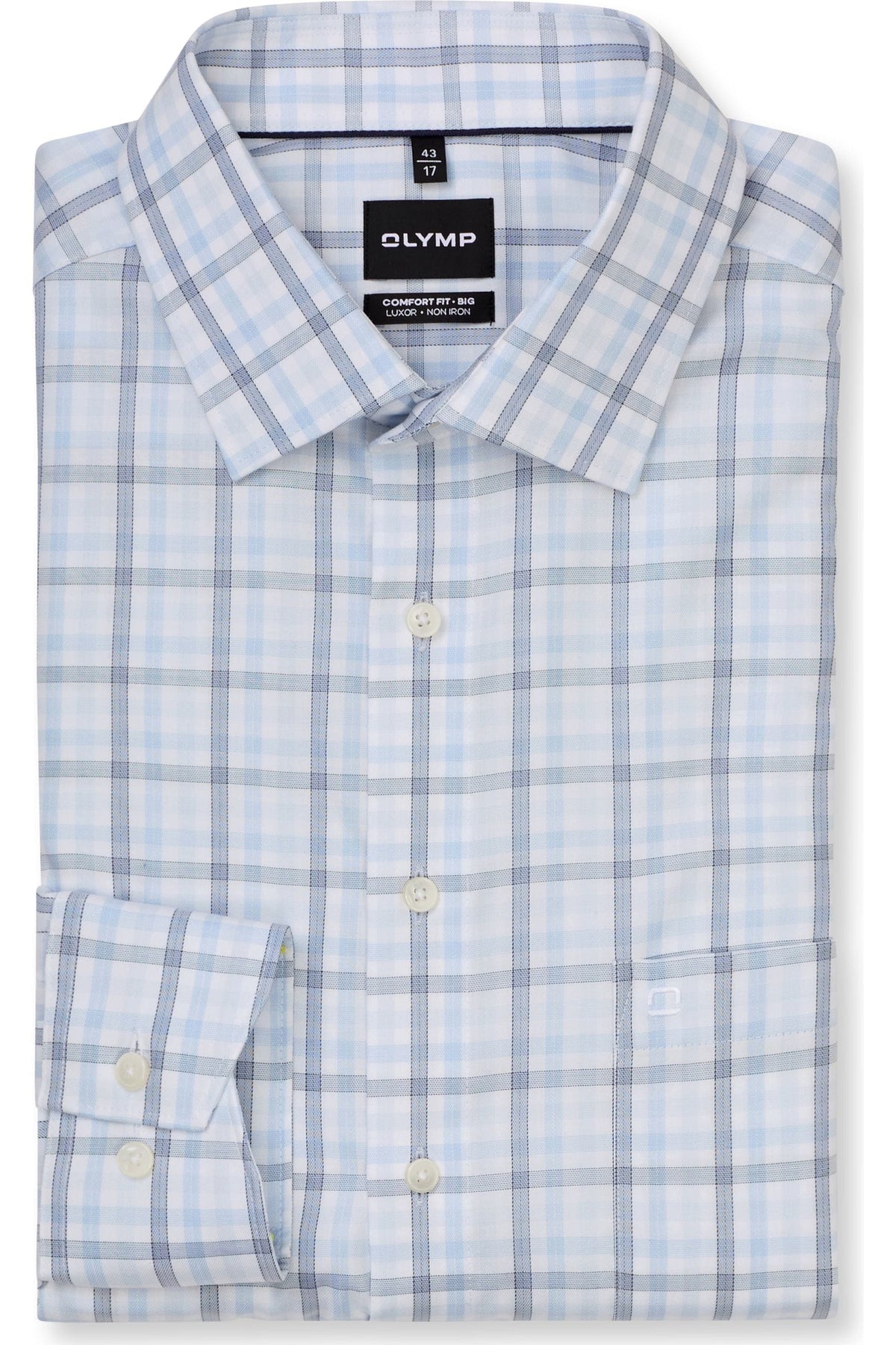 OLYMP Luxor Comfort Fit Big & Tall Hemd blau, Kariert