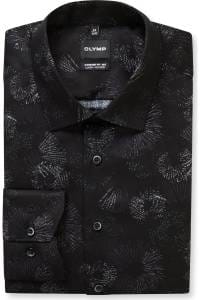 OLYMP Luxor Comfort Fit Big & Tall Hemd schwarz, Bedruckt