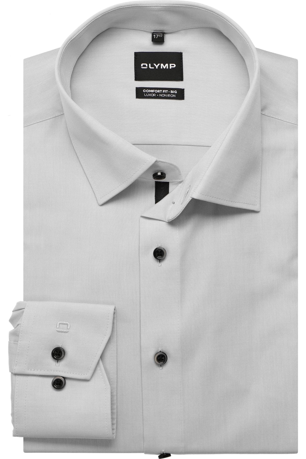OLYMP Luxor Comfort Fit Big & Tall Hemd silbergrau, Einfarbig