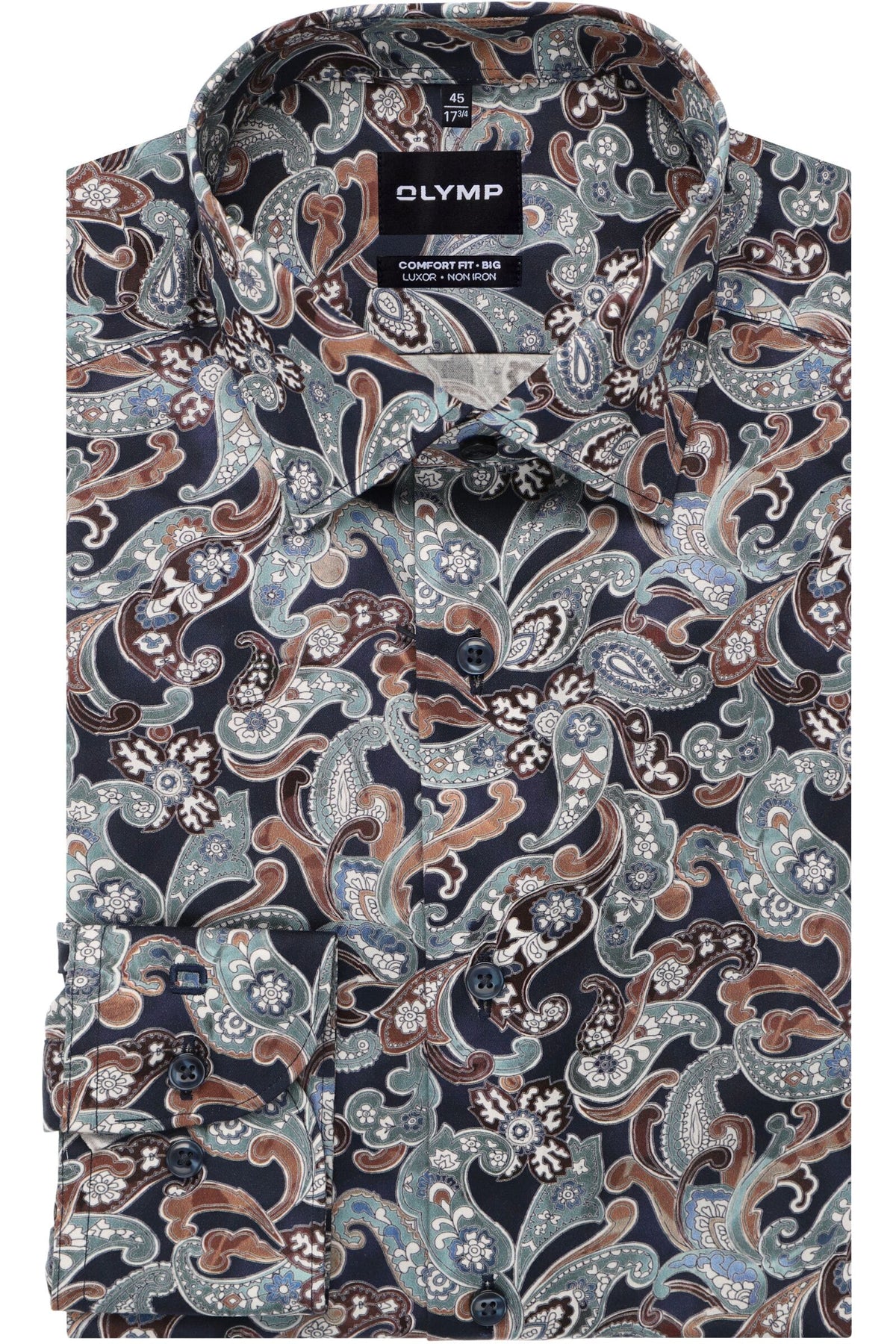 OLYMP Luxor Comfort Fit Big & Tall Hemd marine, Bedruckt