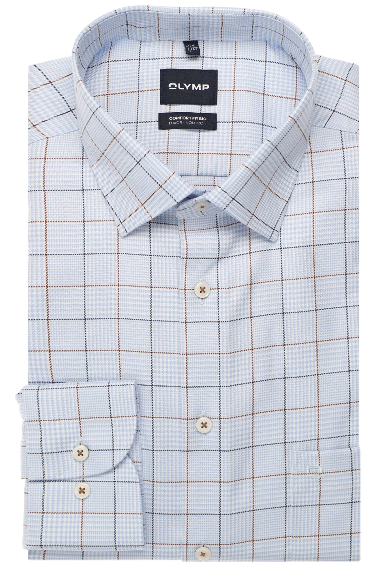 OLYMP Luxor Comfort Fit Big & Tall Hemd bleu, Kariert