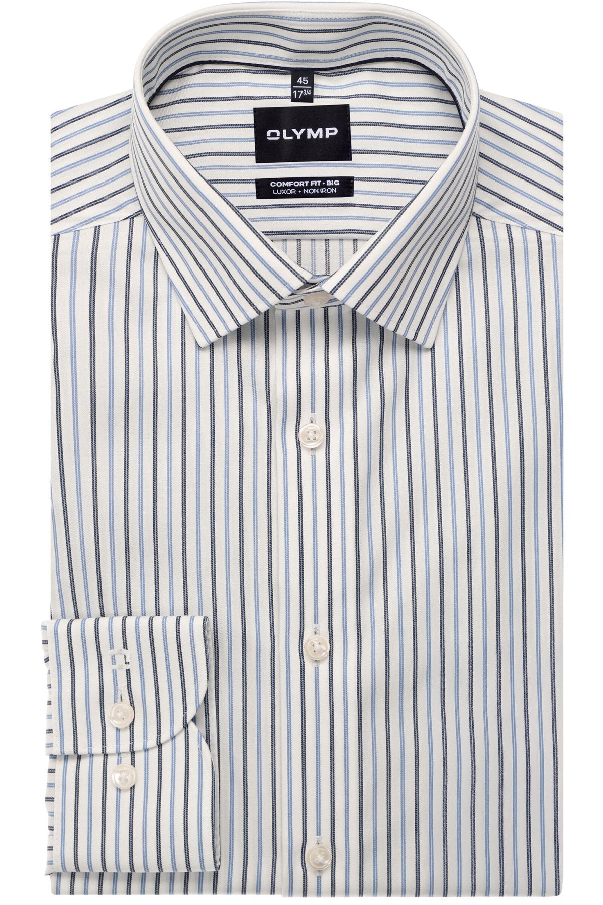 OLYMP Luxor Comfort Fit Big & Tall Hemd bleu, Gestreift