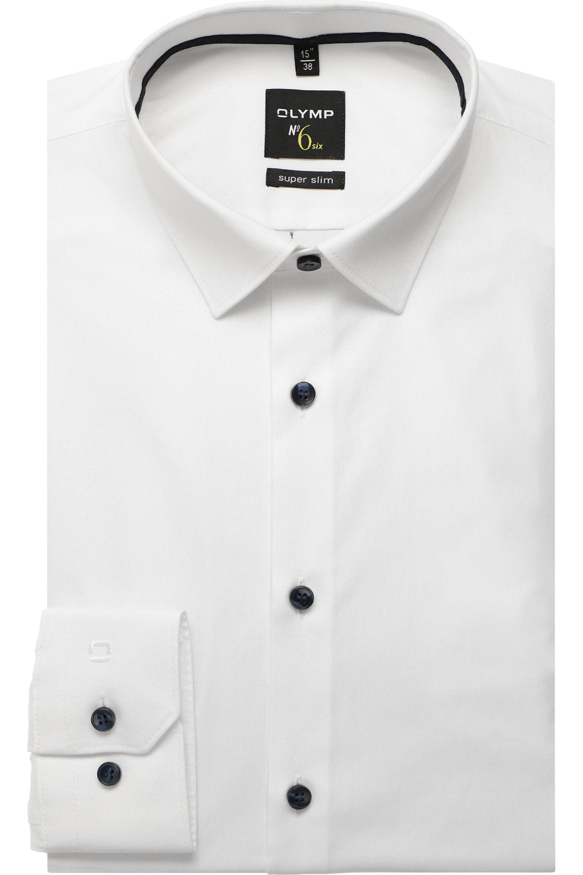 OLYMP No. Six Super Slim Hemd weiss, Einfarbig