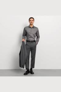 OLYMP Level Five Body Fit Hemd oliv, Faux-uni