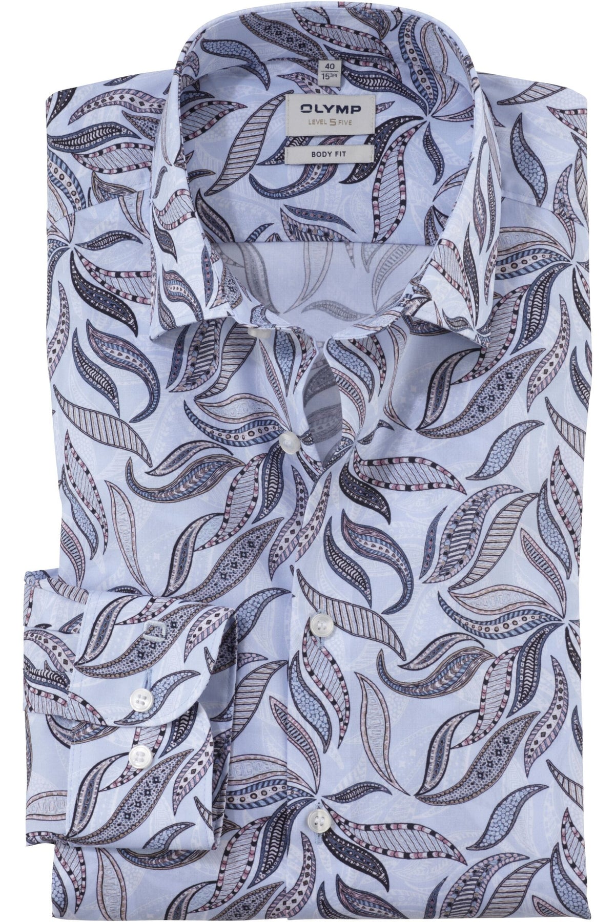 OLYMP Level Five Body Fit Hemd bleu, Bedruckt