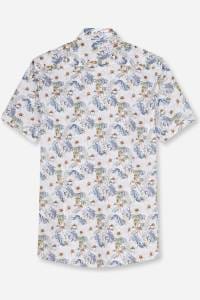 OLYMP Level Five Body Fit Hemd weiss, Blumen