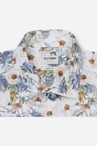 OLYMP Level Five Body Fit Hemd weiss, Blumen