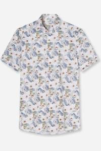 OLYMP Level Five Body Fit Hemd weiss, Blumen