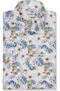 OLYMP Level Five Body Fit Hemd weiss, Blumen