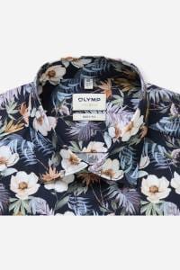 OLYMP Level Five Body Fit Hemd marine, Blumen