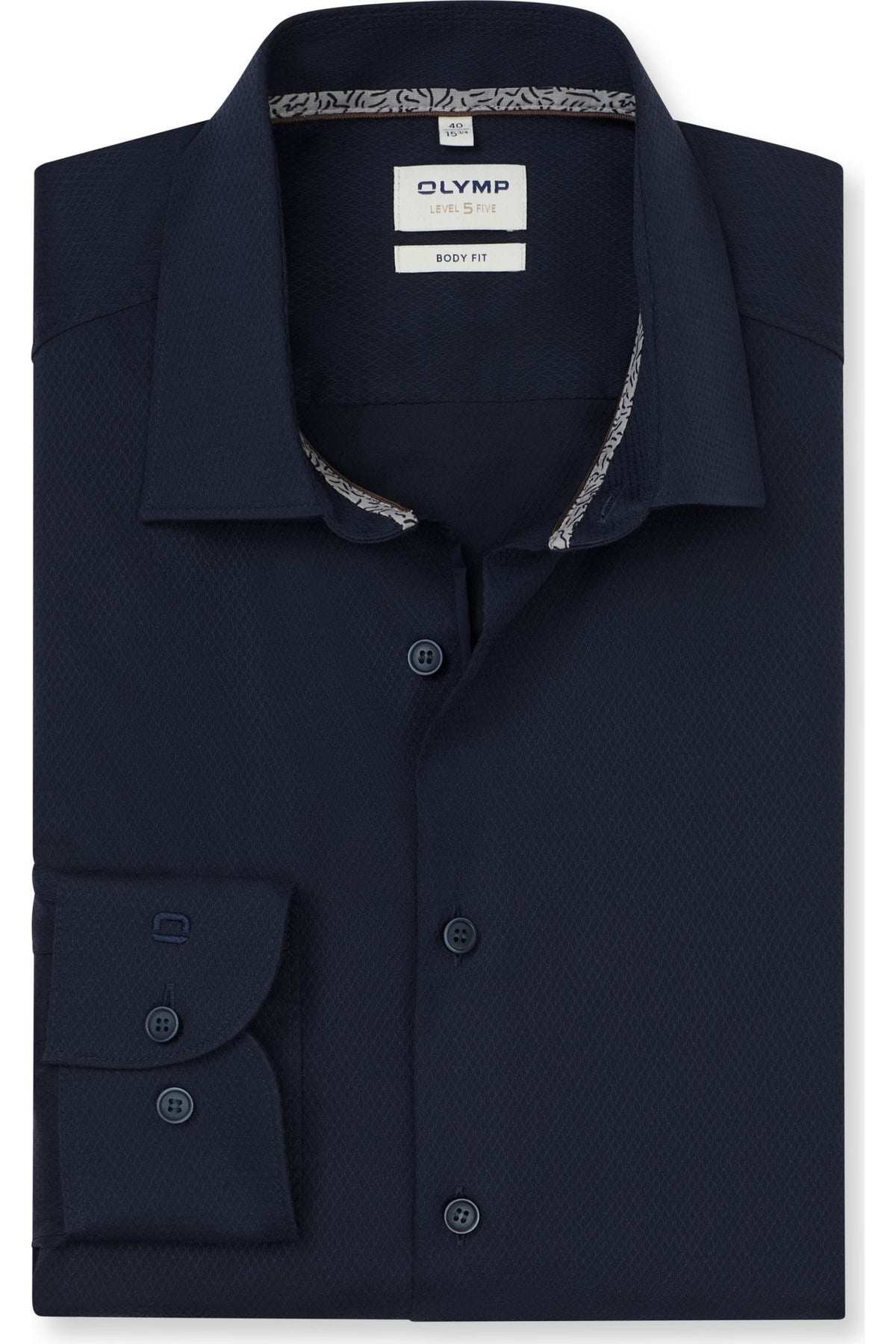 OLYMP Level Five Body Fit Hemd marine, Faux-uni
