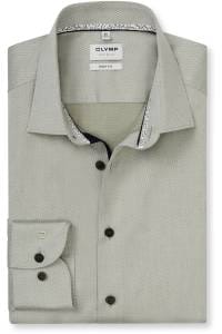 OLYMP Level Five Body Fit Hemd oliv, Faux-uni