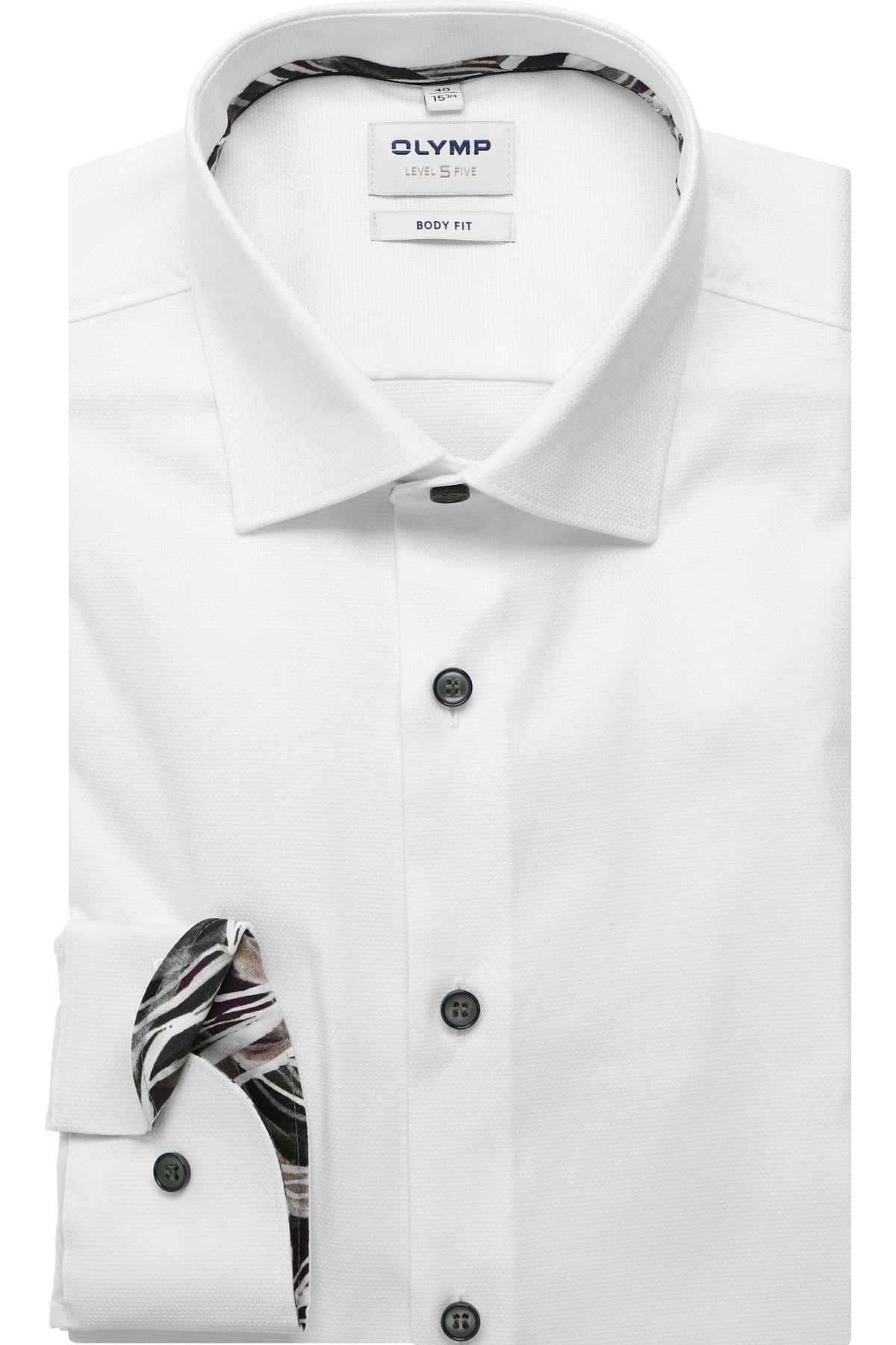 OLYMP Level Five Body Fit Hemd weiss, Faux-uni