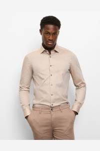 OLYMP Level Five Body Fit Hemd nougat, Faux-uni
