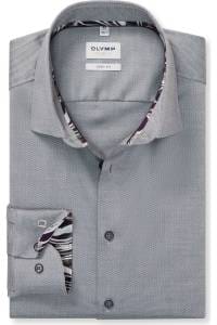 OLYMP Level Five Body Fit Hemd graugrün, Faux-uni