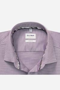 OLYMP Level Five Body Fit Hemd aubergine, Faux-uni