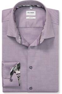 OLYMP Level Five Body Fit Hemd aubergine, Faux-uni