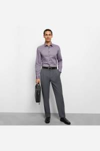 OLYMP Level Five Body Fit Hemd aubergine, Faux-uni